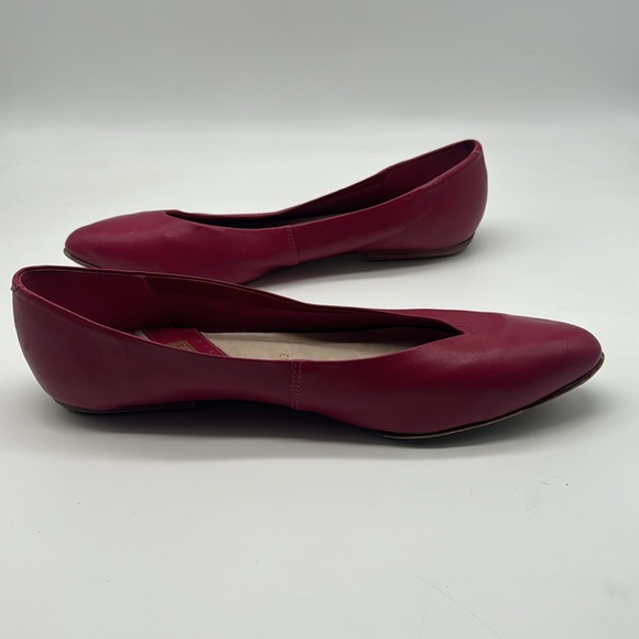 Vintage 90s Partners Mervyns Fuisha Pink Leather Pointed Toe Shoe Slip On Flats - Picture 14 of 16